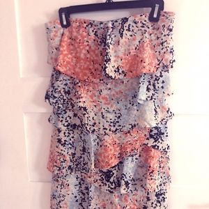 BCBG Maxazria strapless short ruffle dress